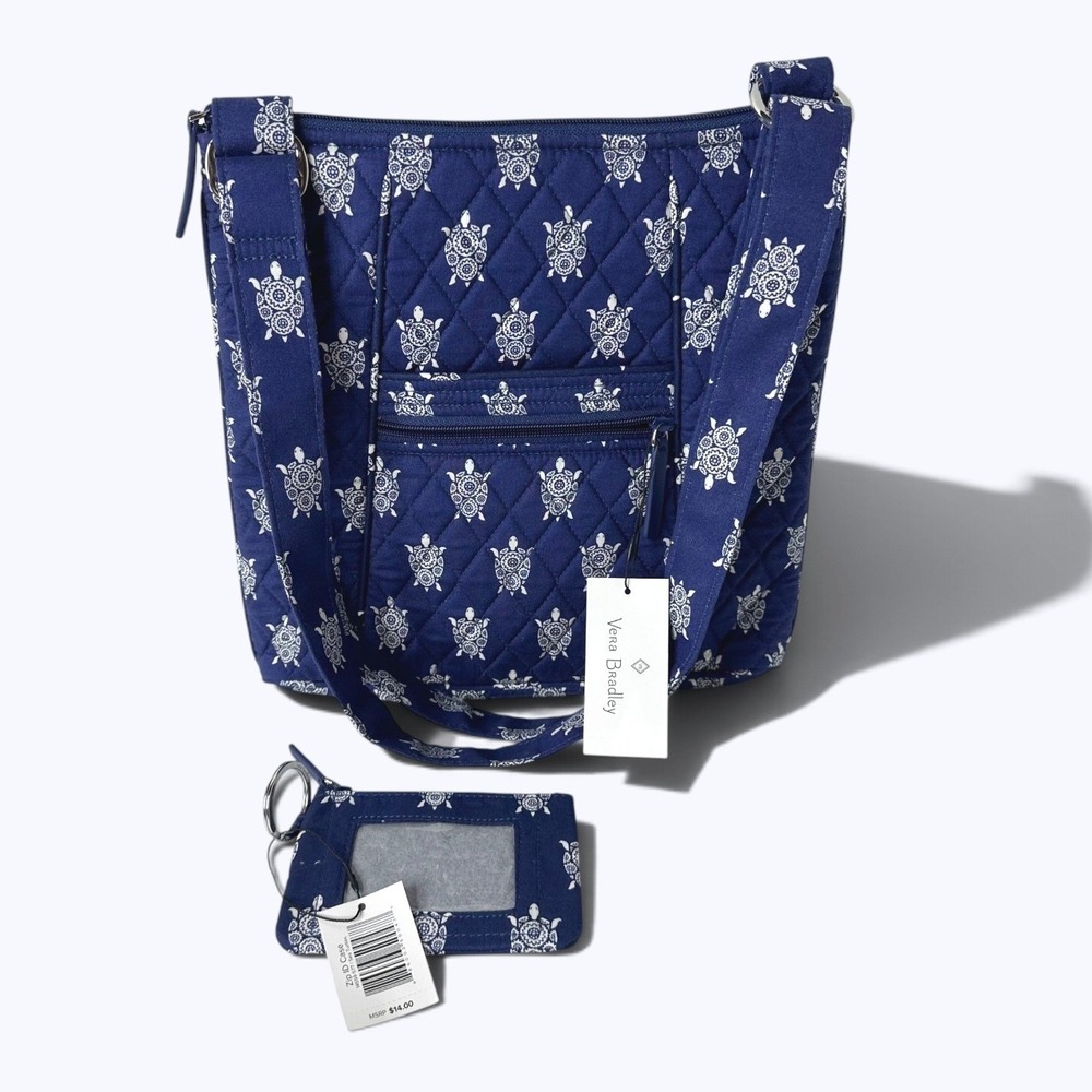 Vera Bradley Sea Turtles Hipster Crossbody Bag & Zip ID Case Set 15820-577 NEW